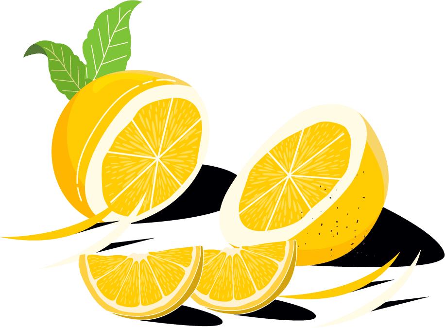 lemons citrus fruits icons colored classical handdrawn 