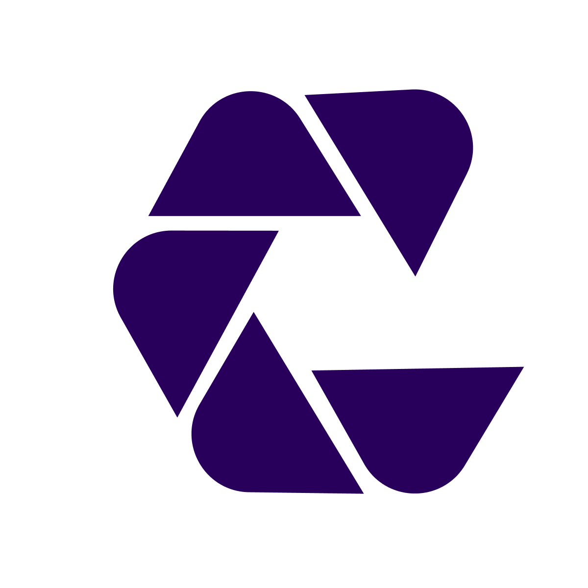 abstract purple letter c logo with directional arrow shapes