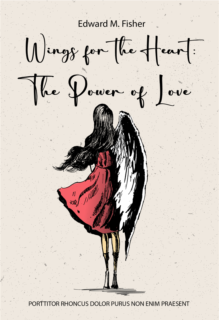 life story book cover template featuring an angelic figure with vibrant wings and heartfelt themes