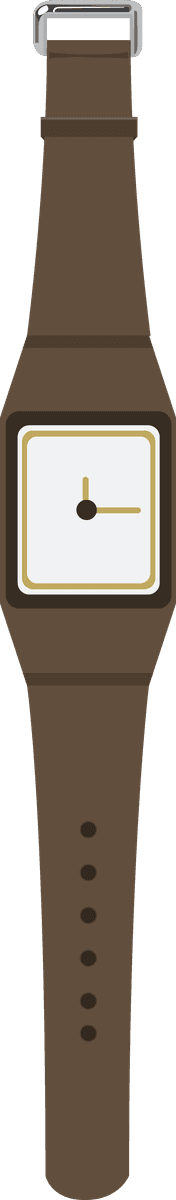 simple lifestyle object illustration of a minimalist brown strap wristwatch for modern everyday use