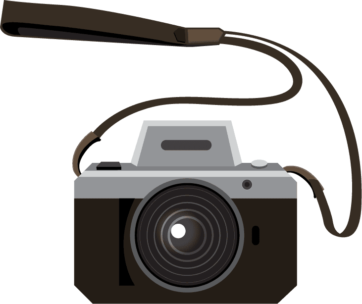 simple lifestyle object illustration of a classic camera for photography enthusiasts and travelers