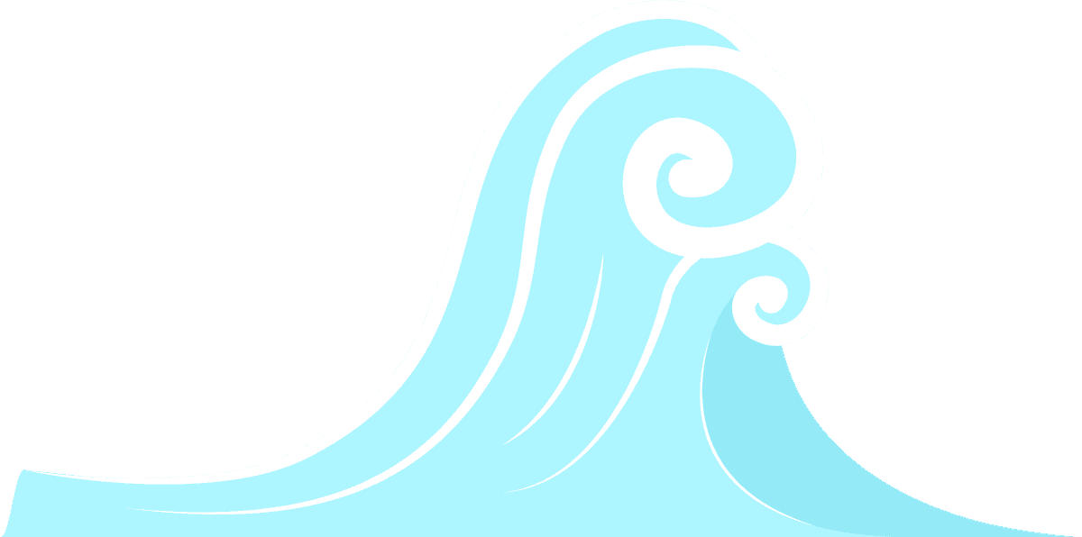 light blue japanese wave doodle for serene home decor and artistic projects