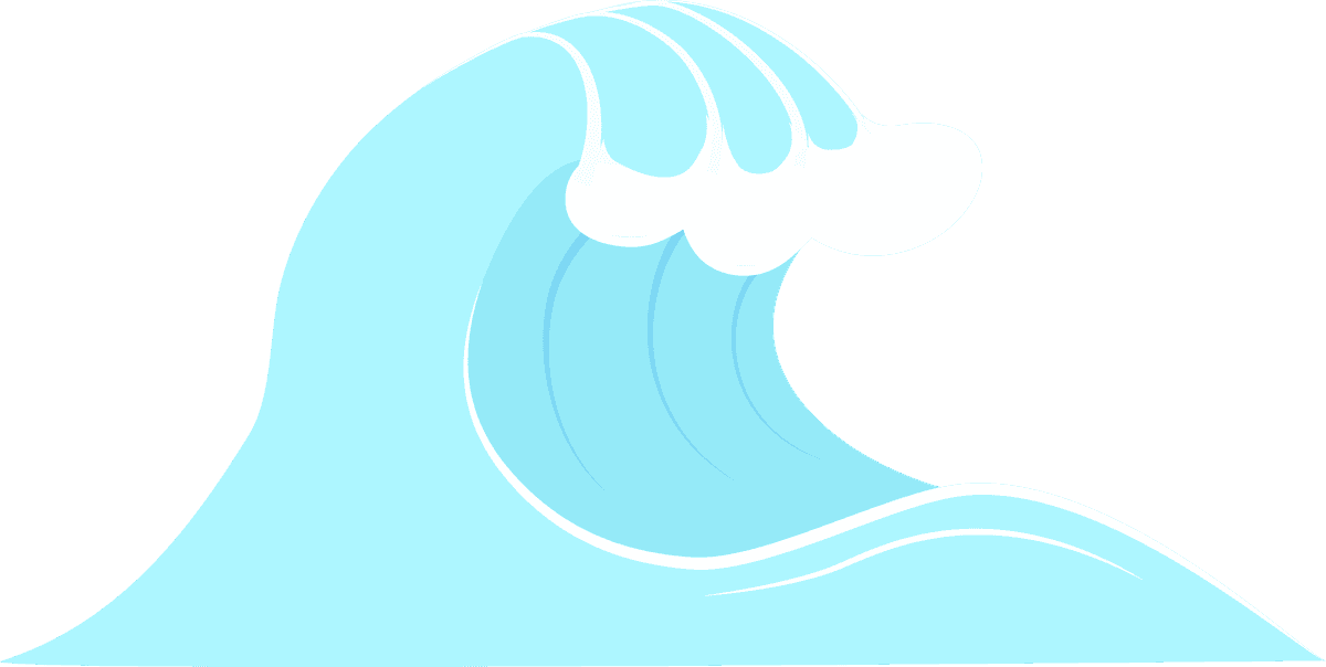 light blue japanese wave doodle for serene ocean-inspired decor and branding