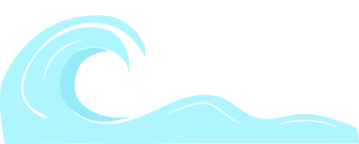 light blue japanese wave doodle for serene home decor and stationery