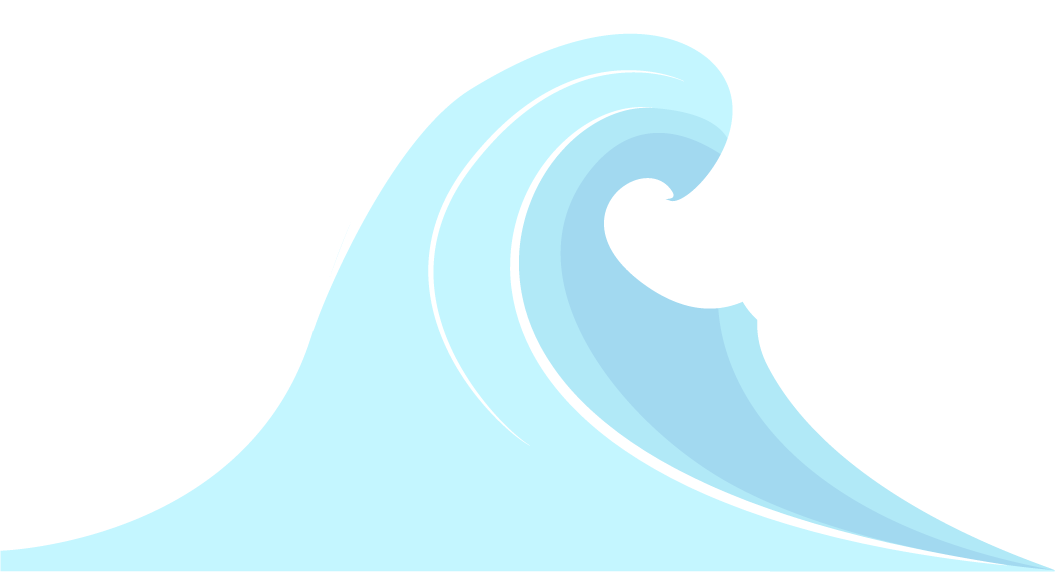 light blue japanese wave doodle