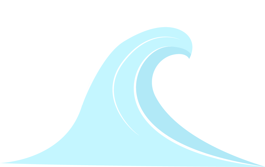 light blue japanese wave doodle