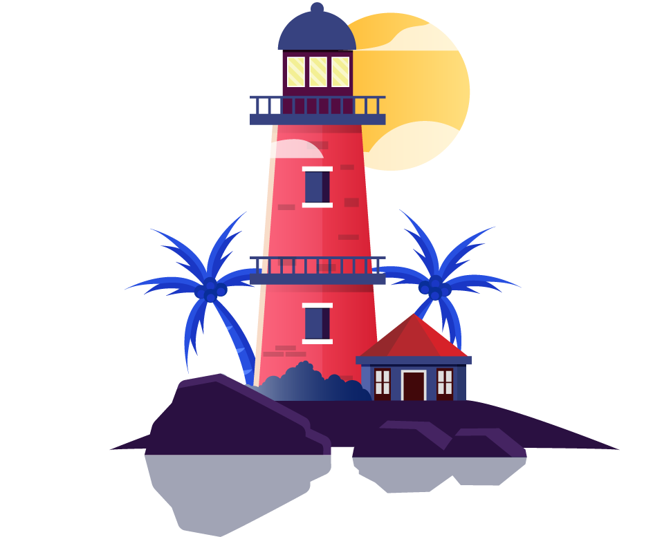 lighthouse icons colorful classical for summer projects and coastal themes