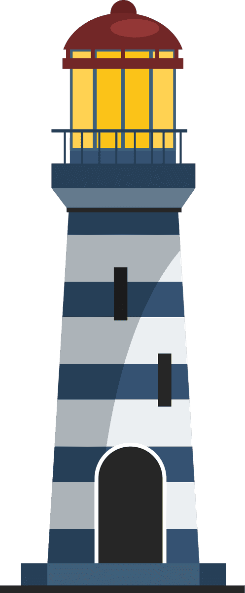 lighthouse towers, guiding light houses buildings,searchlight towers illustration