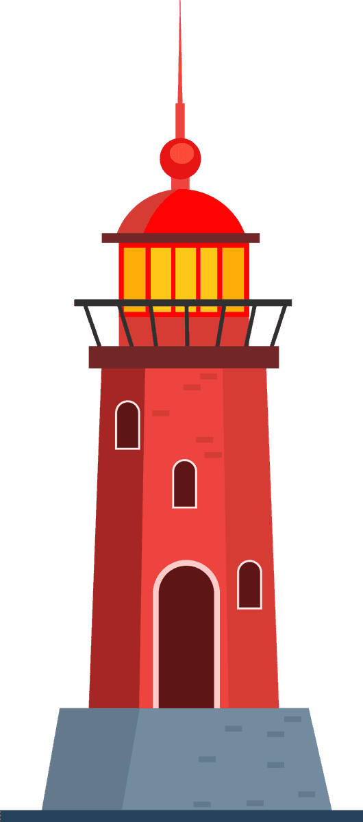 lighthouse towers, guiding light houses buildings,searchlight towers illustration