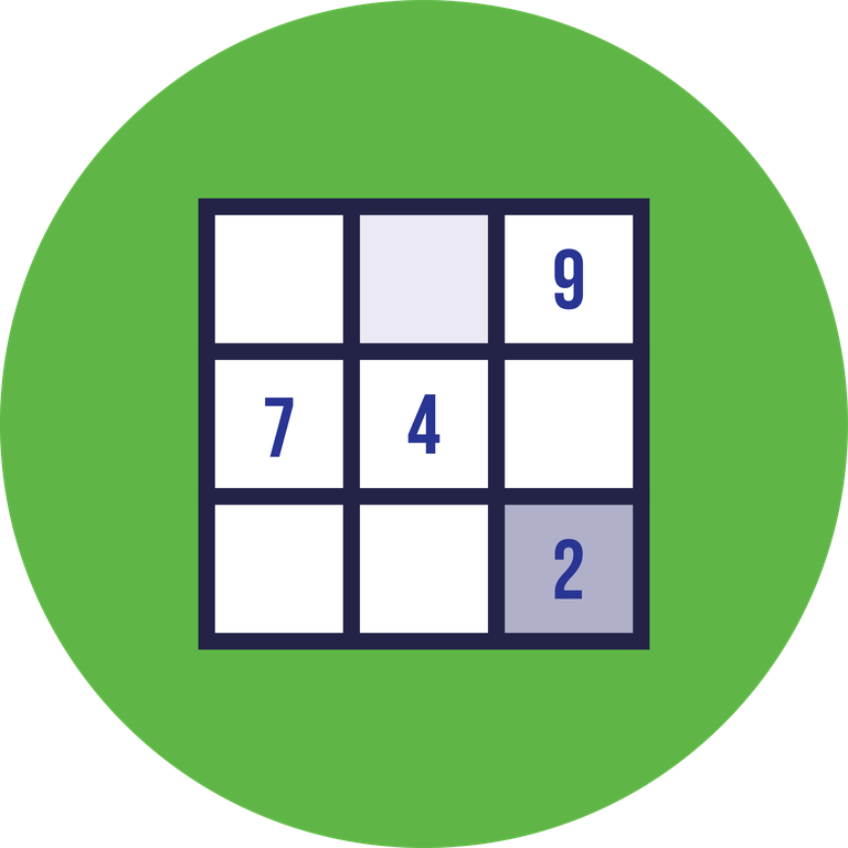 linear color icon of game grid with numbers for interactive puzzle applications