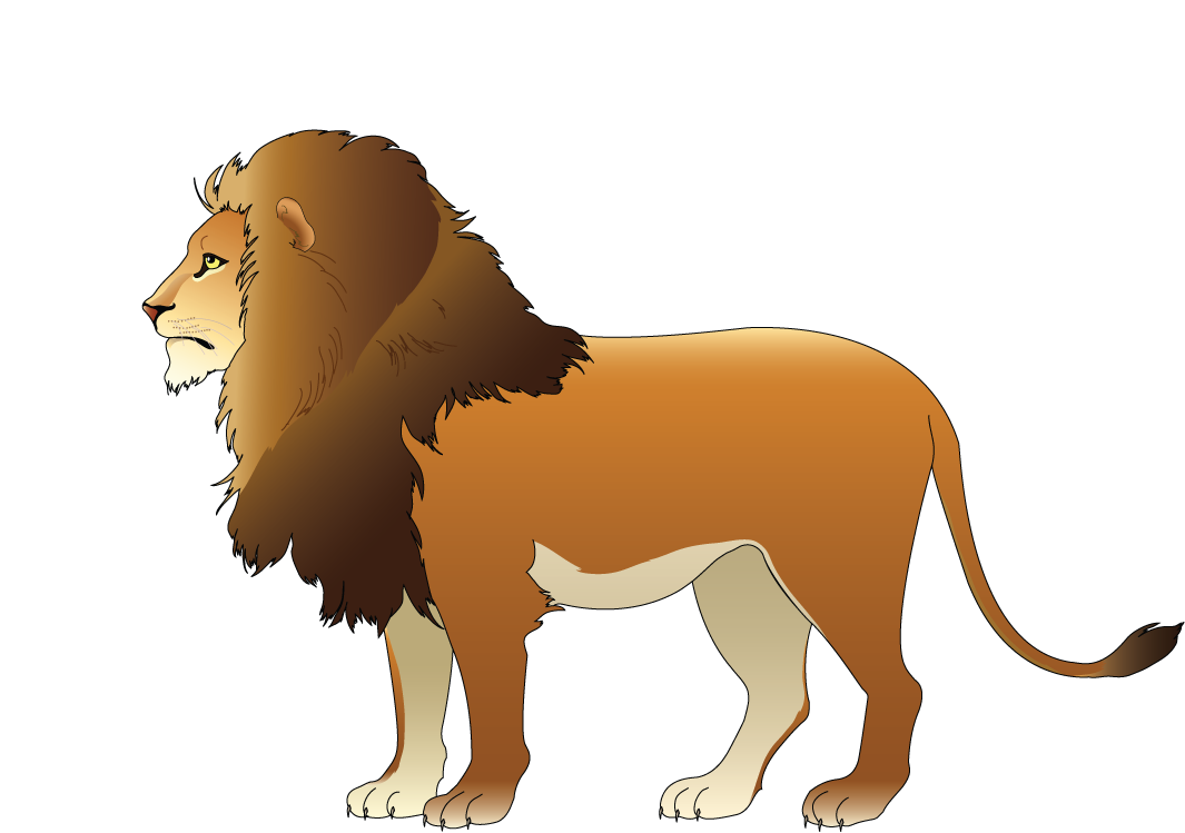 lion animal models and silhouette vector