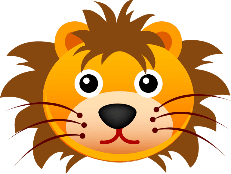 lion animals face icons for playful themes and educational content in various platforms