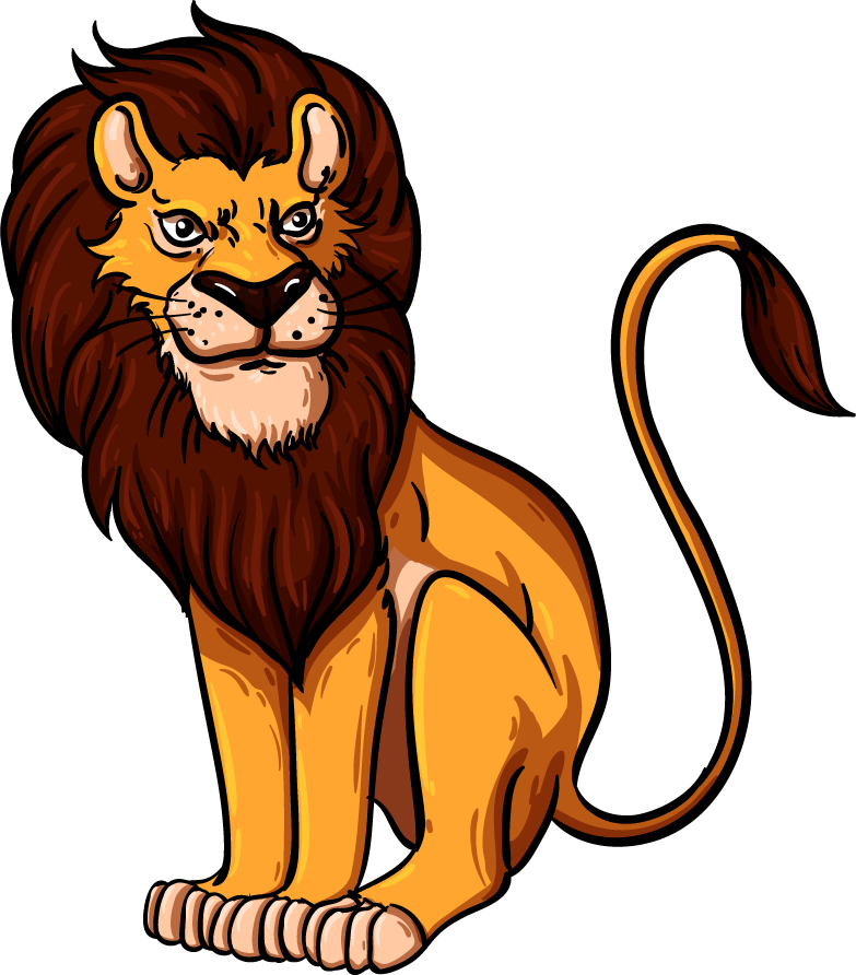 lion lion icons colored cartoon sketch