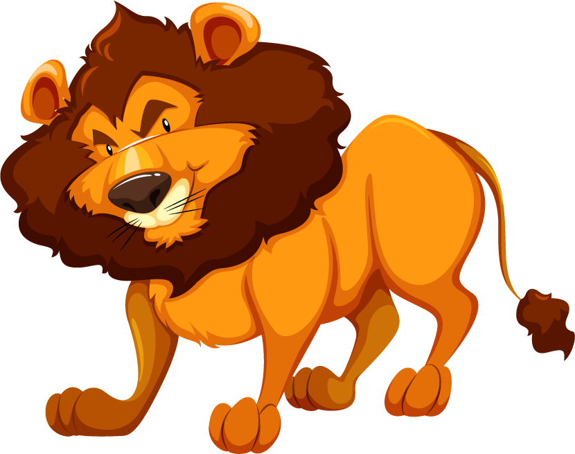lion set wild animals: playful cartoon depiction for children's projects and wildlife themes