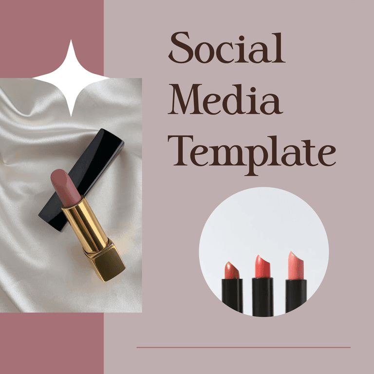 lipstick cosmetic promotion social media square post template