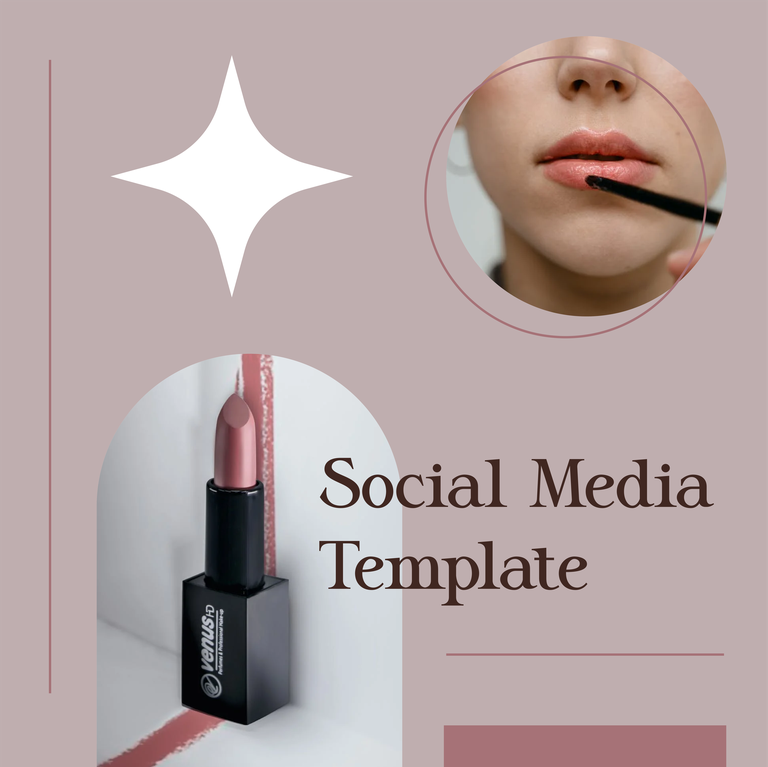 lipstick cosmetic promotion social media square post template