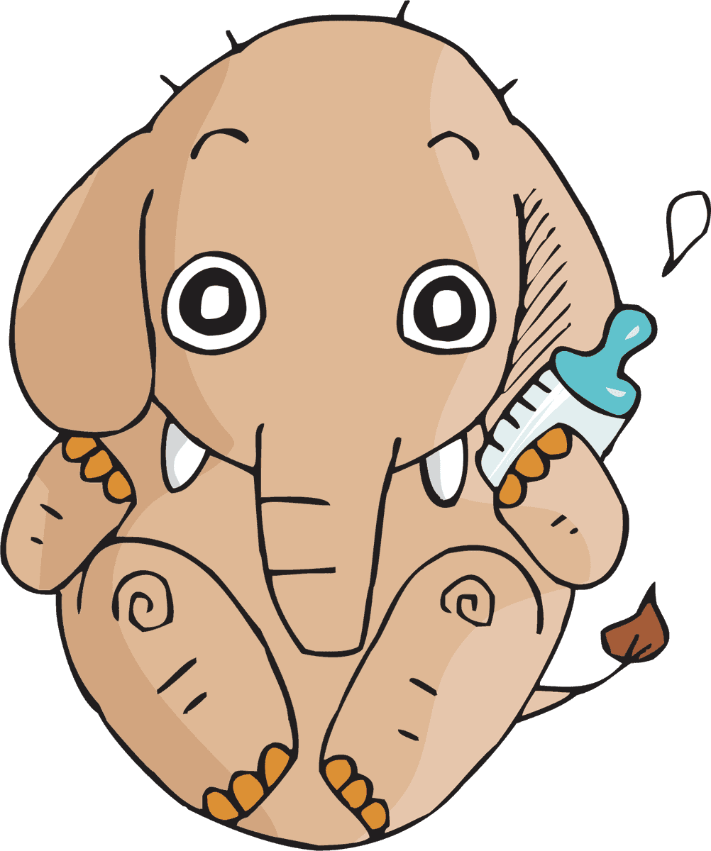 adorable little elephant cartoon animals perfect for children's nursery decor or playful designs