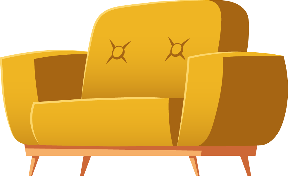 stylish living room interior furniture with a modern touch and vibrant yellow upholstery