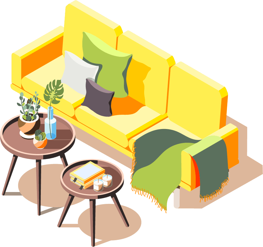 loft interior icons collection isolated images with modern style furniture living rooms bathroom