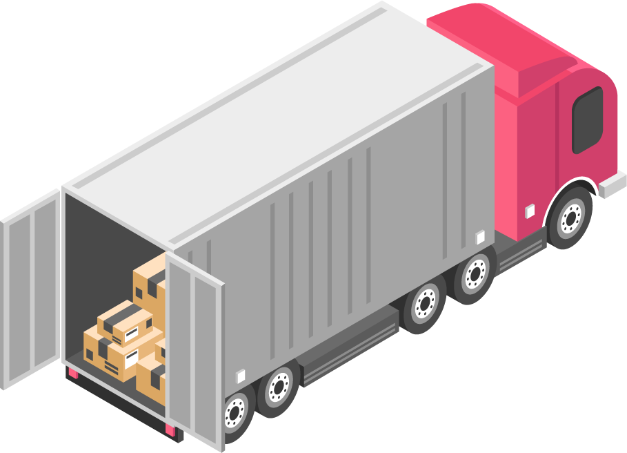 Isometric transport shipping and logistics elements