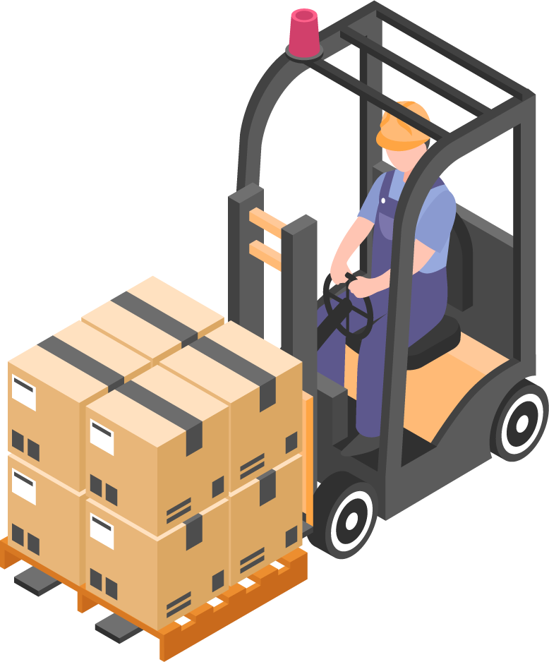 Isometric transport shipping and logistics elements