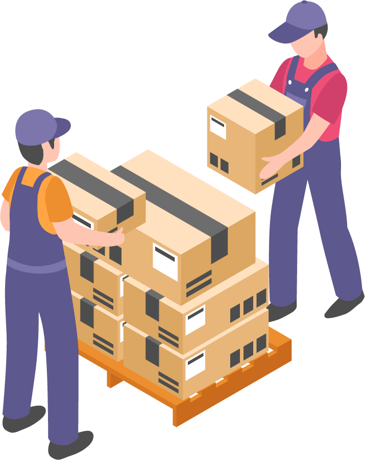 Isometric transport shipping and logistics elements