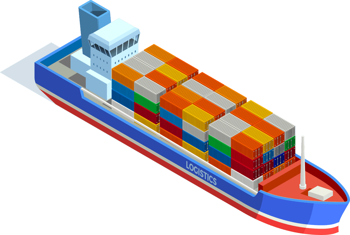 isometric global logistics, warehouse logistics, maritime transport logistics