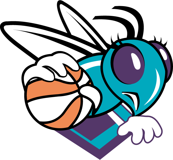 logo nba team logos featuring a playful hornet character with a basketball