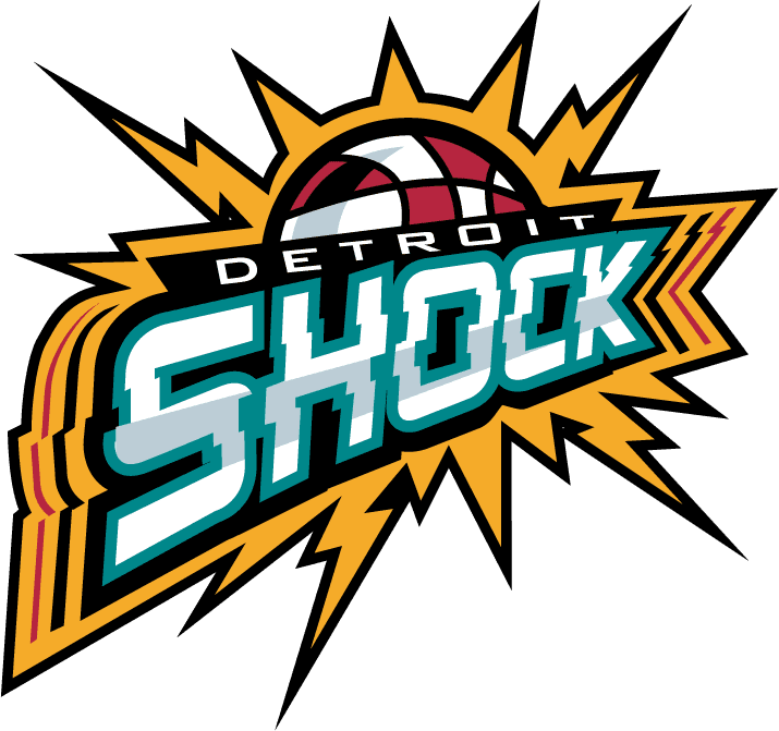 logo nba team logos featuring the detroit shock with dynamic colors and bold typography