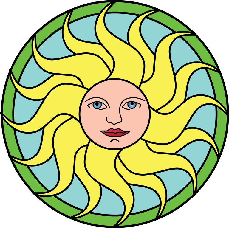 logo pattern sun color mandalas vector