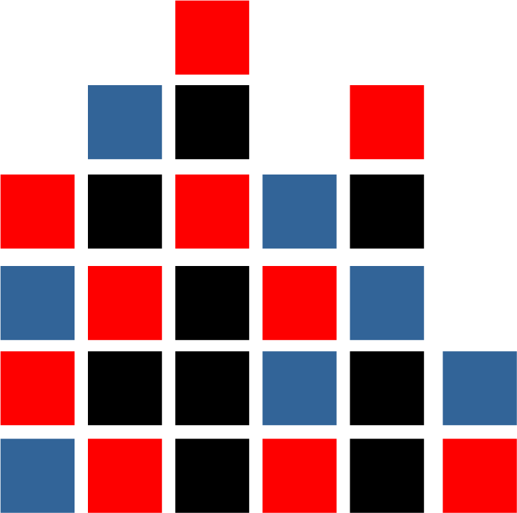 logo with dark red blue black colors
