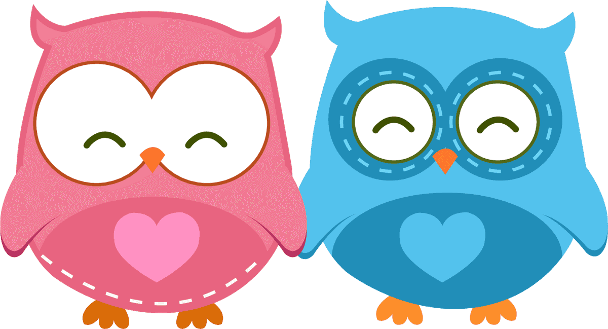 playful love pink elements vector with cute owls for joyful occasions and decorations