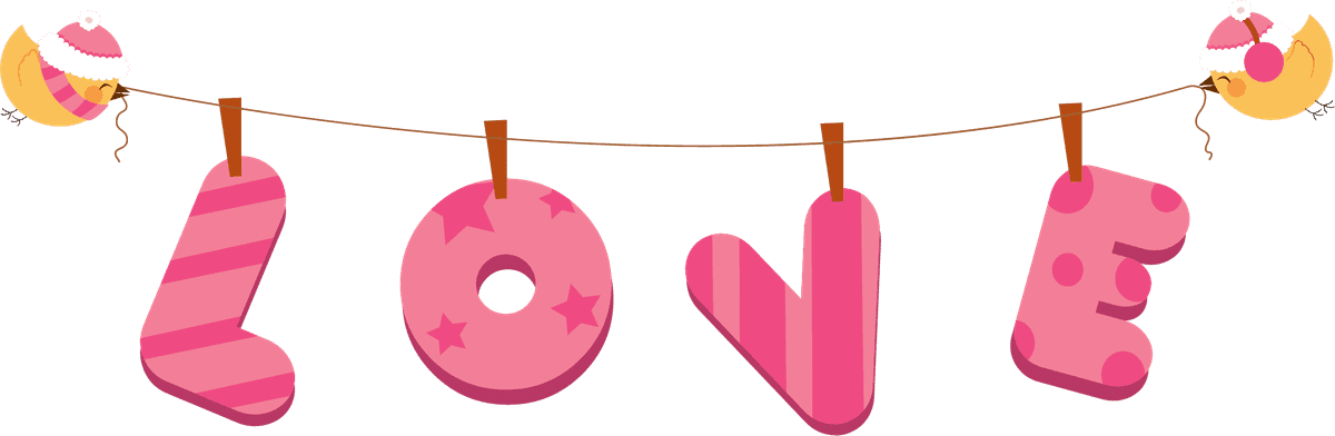 love pink elements vector for cheerful decorations and playful occasions