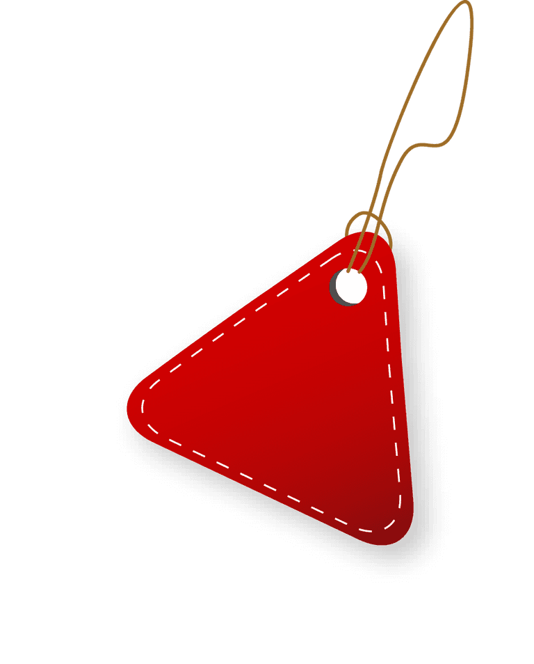 lovely label and tags for promotions with a bold triangular red shape