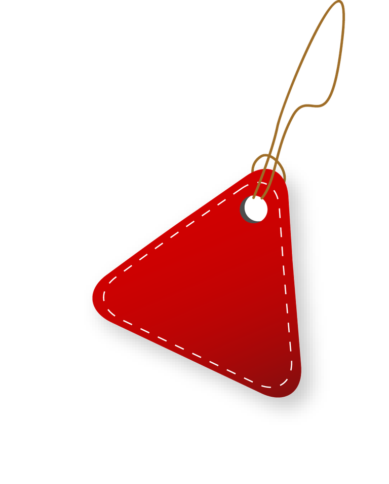 lovely label and tags for promotions with a bold triangular red shape