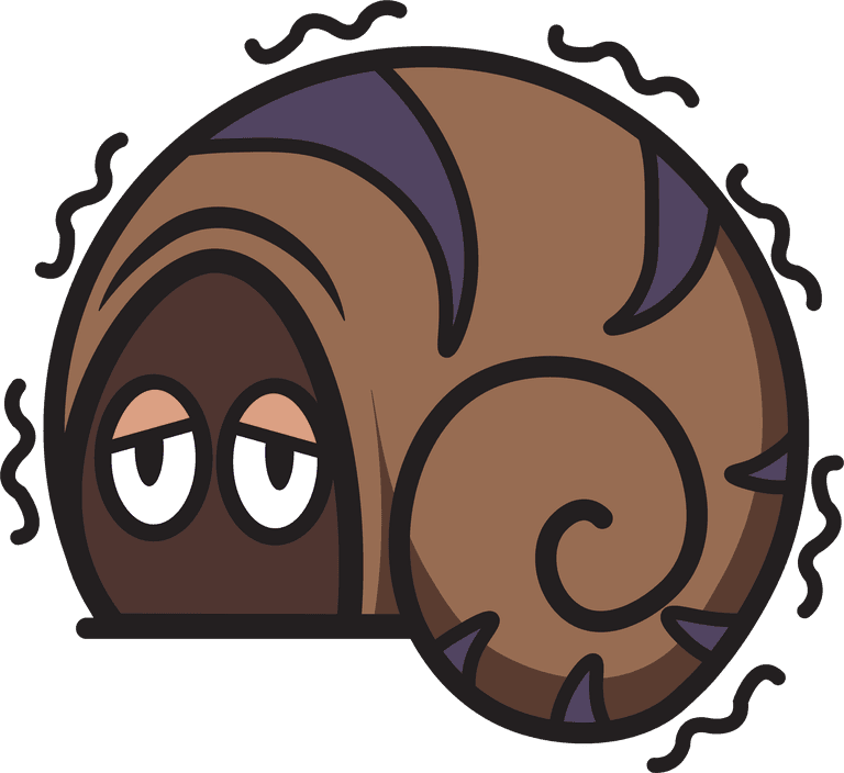 Lovely little snail shaped cute action vector