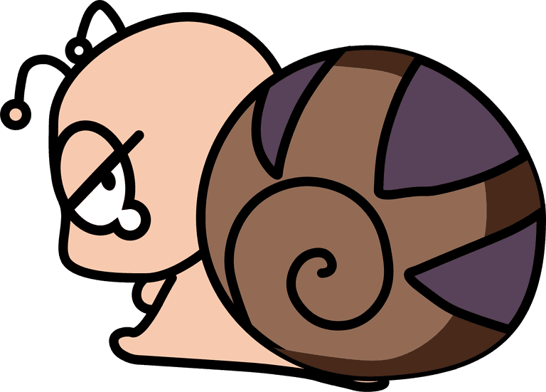 Lovely little snail shaped cute action vector