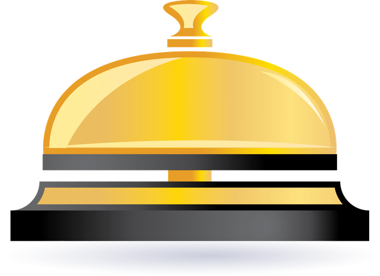 lovely living icon vector for welcoming guests with a shiny hotel bell