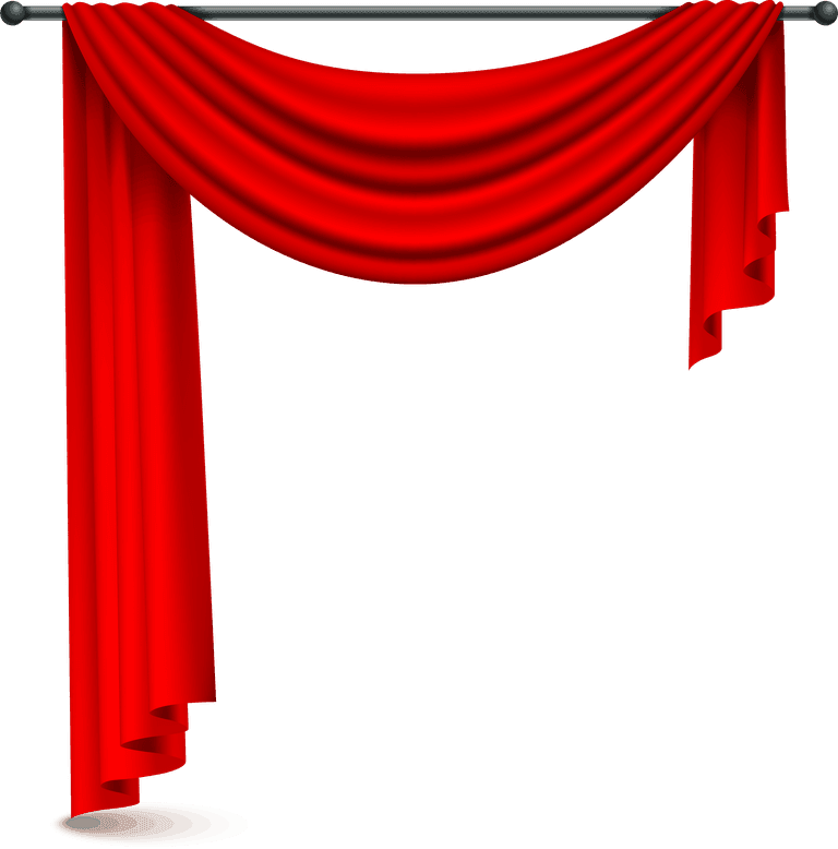 luxury scarlet red silk velvet curtains draperies interior decoration design ideas realistic