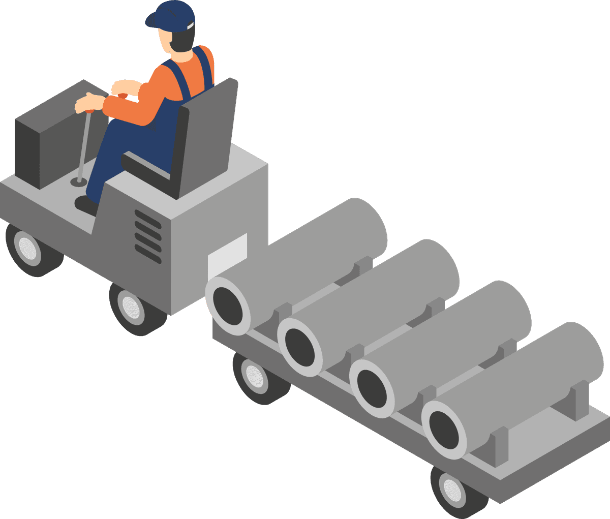 machine tools with workers isometric illustration showcasing efficient material handling processes