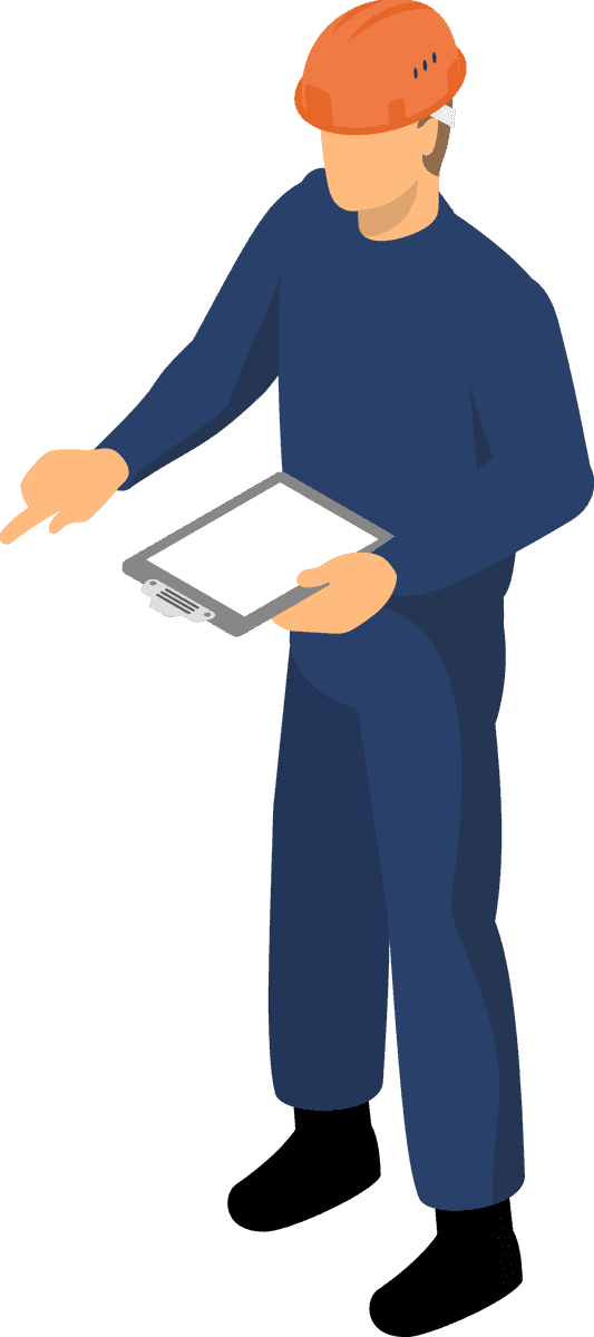machine tools with workers isometric representation for industrial applications and safety training