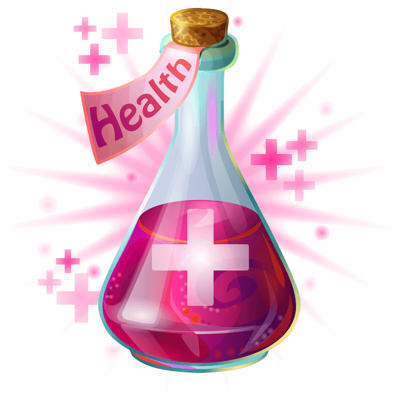 cartoon style magic potions magical tubes and bottles