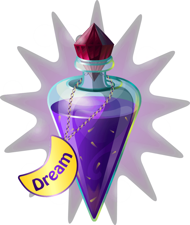 cartoon style magic potions magical tubes and bottles