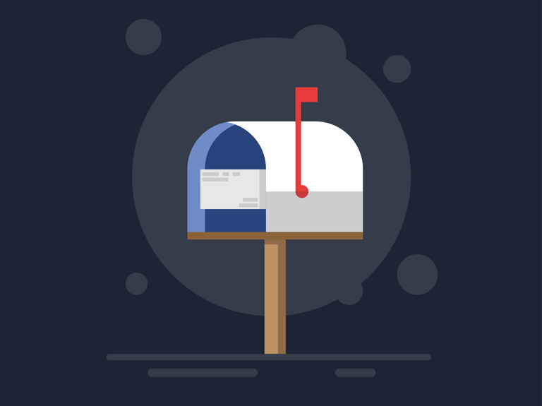 simple mailbox icon illustration design with modern style and vibrant colors for digital use
