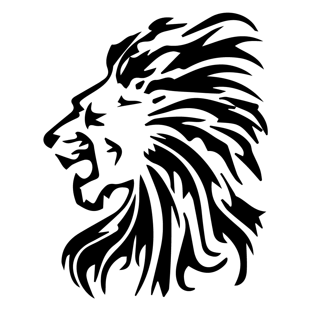 majestic lion head silhouette