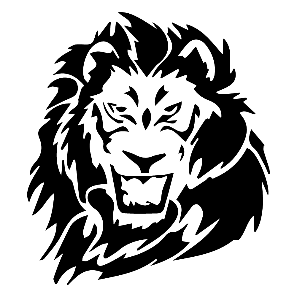 majestic lion head silhouette