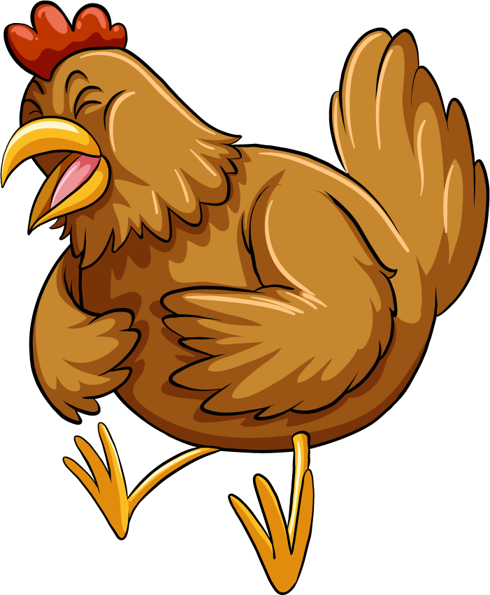 cute chicken cartoon illustration for children's books and playful designs
