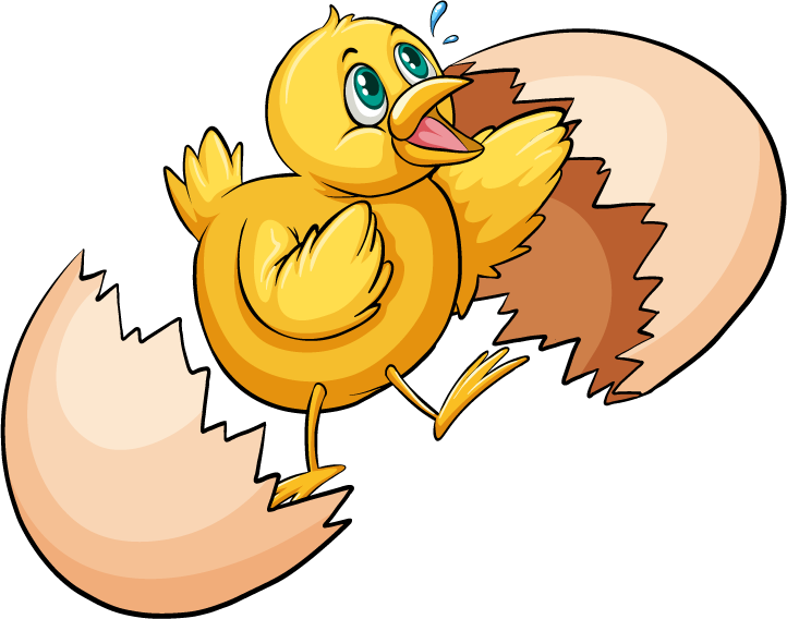 cute chicken cartoon illustration celebrating new beginnings with cheerful colors and adorable features