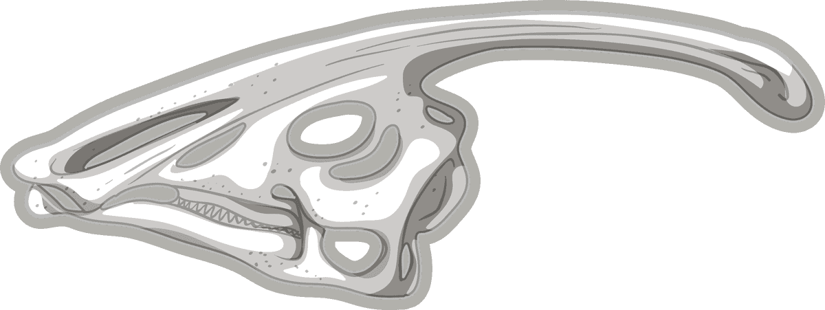 fossil under the ground illustration showcasing a prehistoric creature's skull anatomy