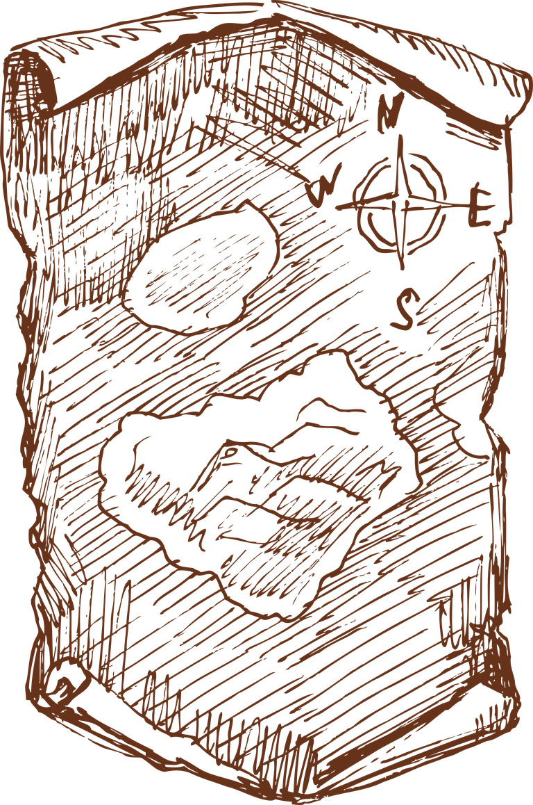 map pirate skull line art featuring detailed treasure hunt elements for adventurous designs